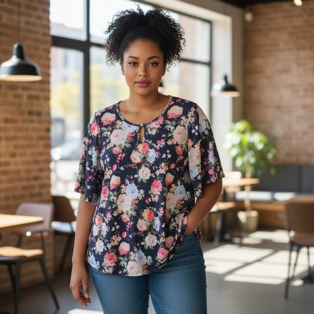 CLEARANCE Monnuro   Floral print Swing top Size 5X